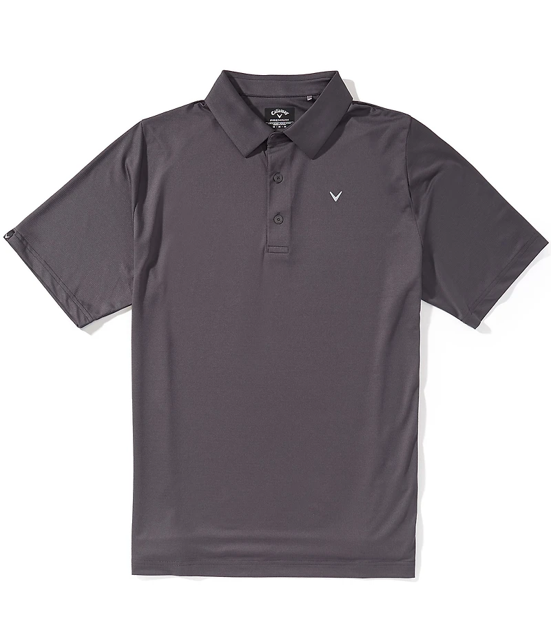 Callaway Short Sleeve Textured Solid Swing Tech Gold Polo Shirt