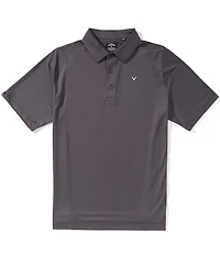Callaway Short Sleeve Textured Solid Swing Tech Gold Polo Shirt