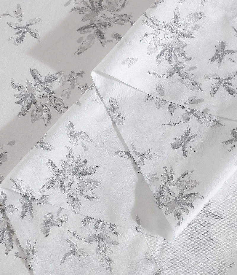 Calvin Klein Abstract Floral Printed Cotton Sateen Sheet Set