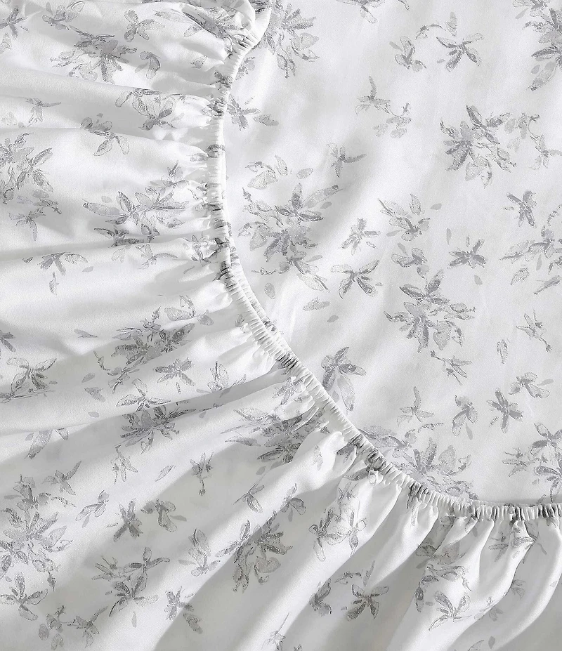 Calvin Klein Abstract Floral Printed Cotton Sateen Sheet Set
