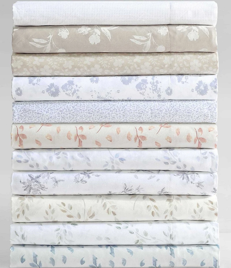 Calvin Klein Abstract Floral Printed Cotton Sateen Sheet Set