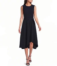Calvin Klein Aerowash Sleeveless Hi-Low Midi Dress