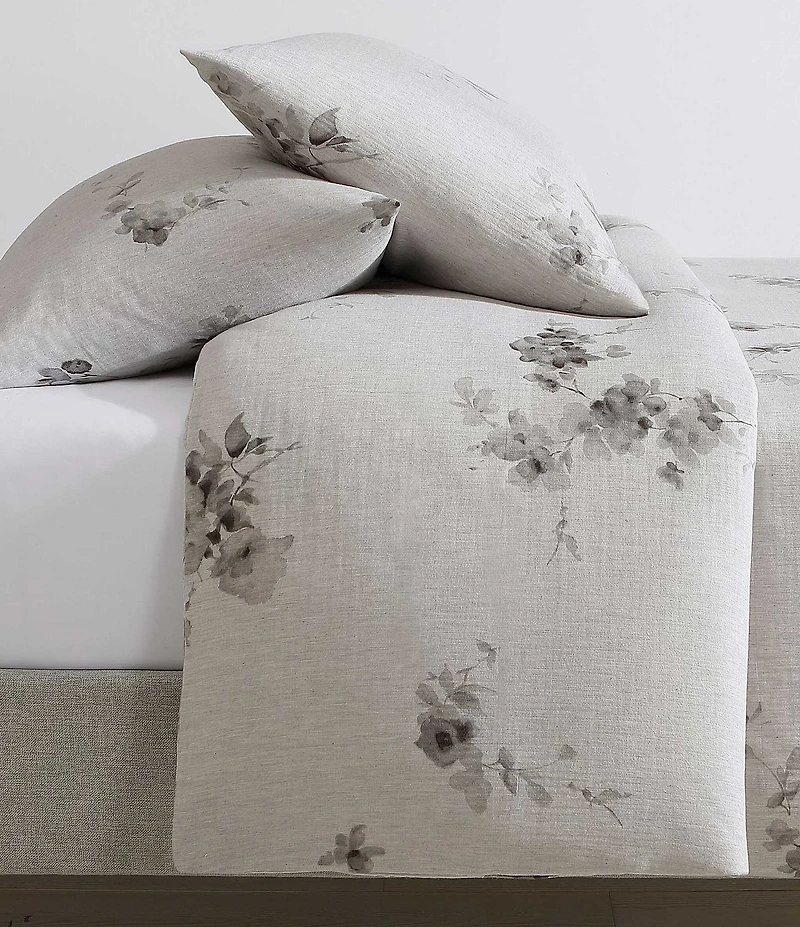 Calvin Klein Aquarelle Floral Printed Melange Gauze Comforter Mini Set