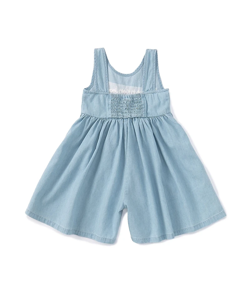 Calvin Klein Baby Girls 12-24 Months Sleeveless Denim Fit-And-Flare Romper
