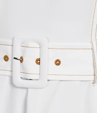 Calvin Klein Belted High-Low Hem Midi Dress
