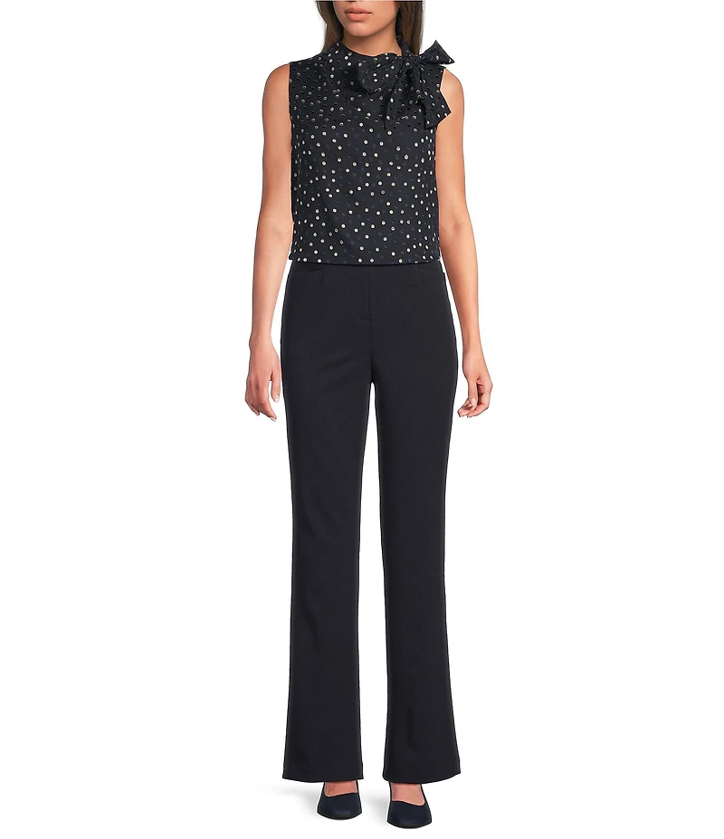 Calvin Klein Burnout Tie Neck Sleeveless Blouse