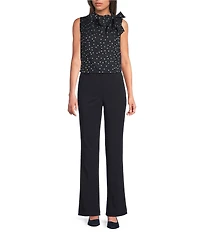 Calvin Klein Burnout Tie Neck Sleeveless Blouse