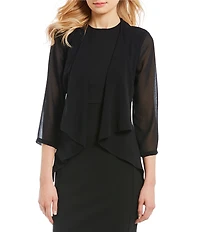 Calvin Klein Cascading Chiffon Cardigan Shrug