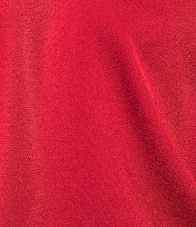 Calvin Klein Charmeuse Deep V-Neck Long Sleeve Blouse