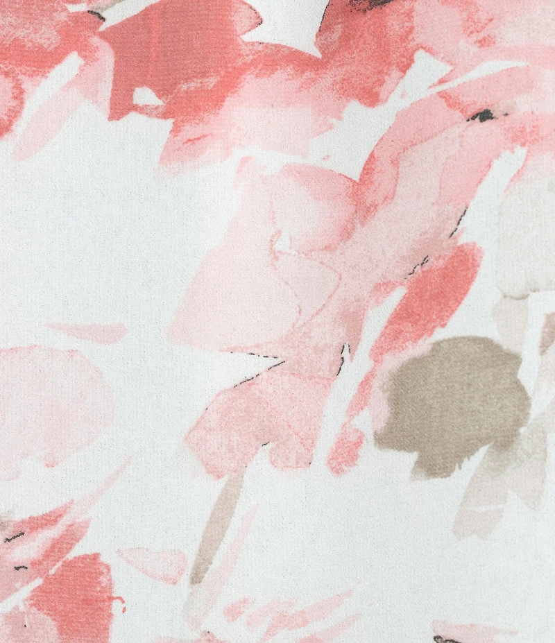 Calvin Klein Chiffon Floral Crew Neck Short Sleeve Blouse