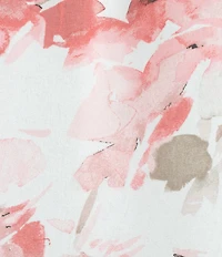 Calvin Klein Chiffon Floral Crew Neck Short Sleeve Blouse