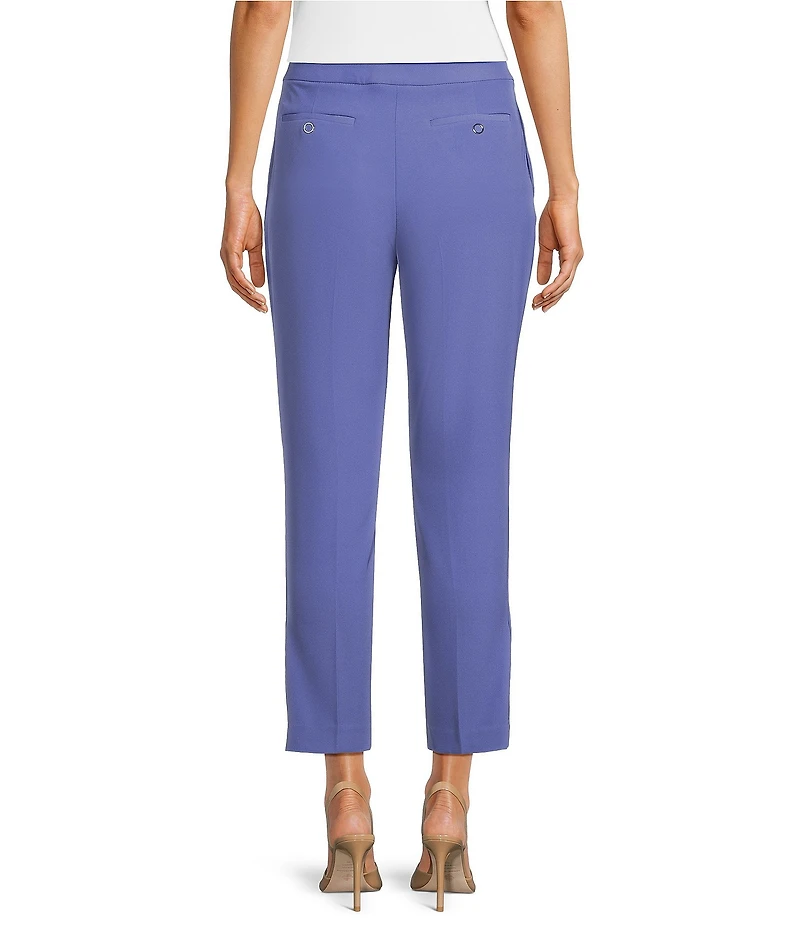 Calvin Klein Coordinating Crepe De Chine Slim Fit Ring Snap Ankle Pants