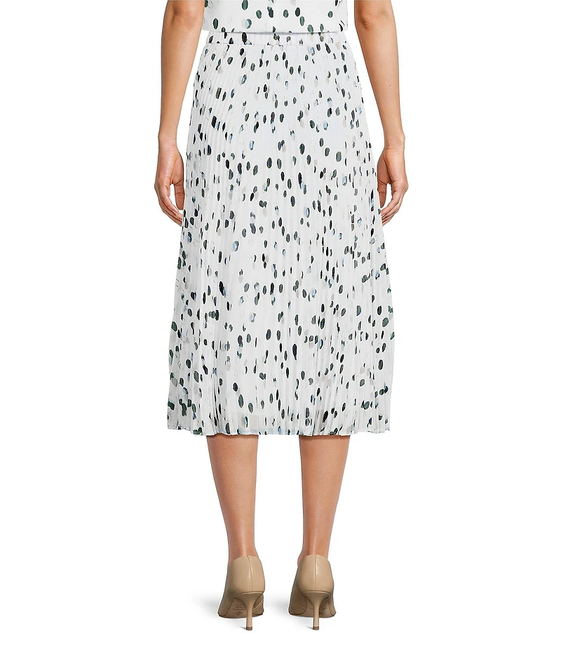 Calvin Klein Coordinating Dotted Pleated Midi Skirt