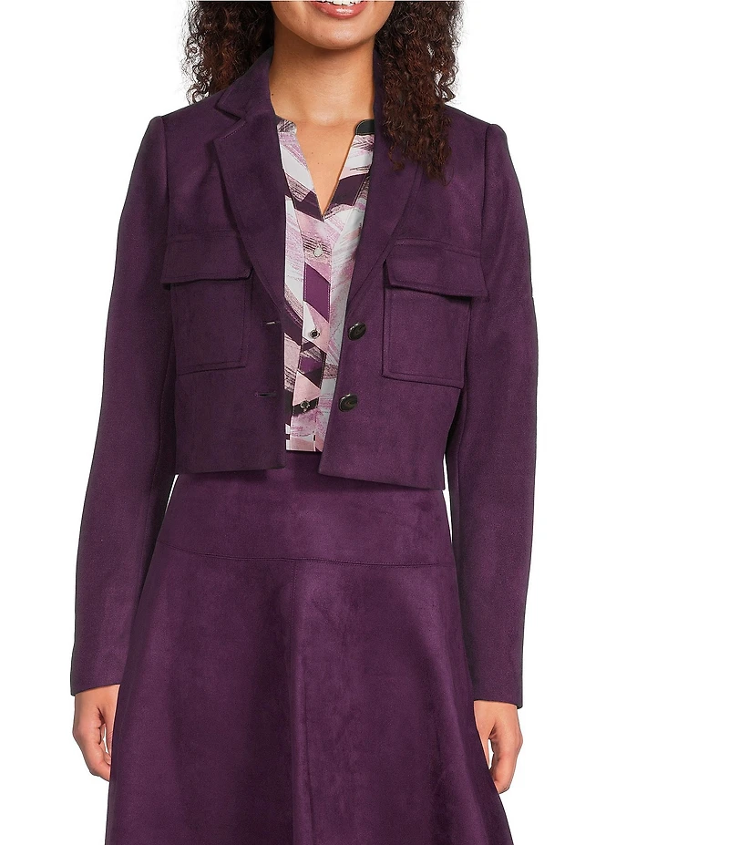 Calvin Klein Coordinating Faux Suede Cropped Jacket