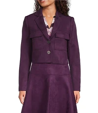 Calvin Klein Coordinating Faux Suede Cropped Jacket