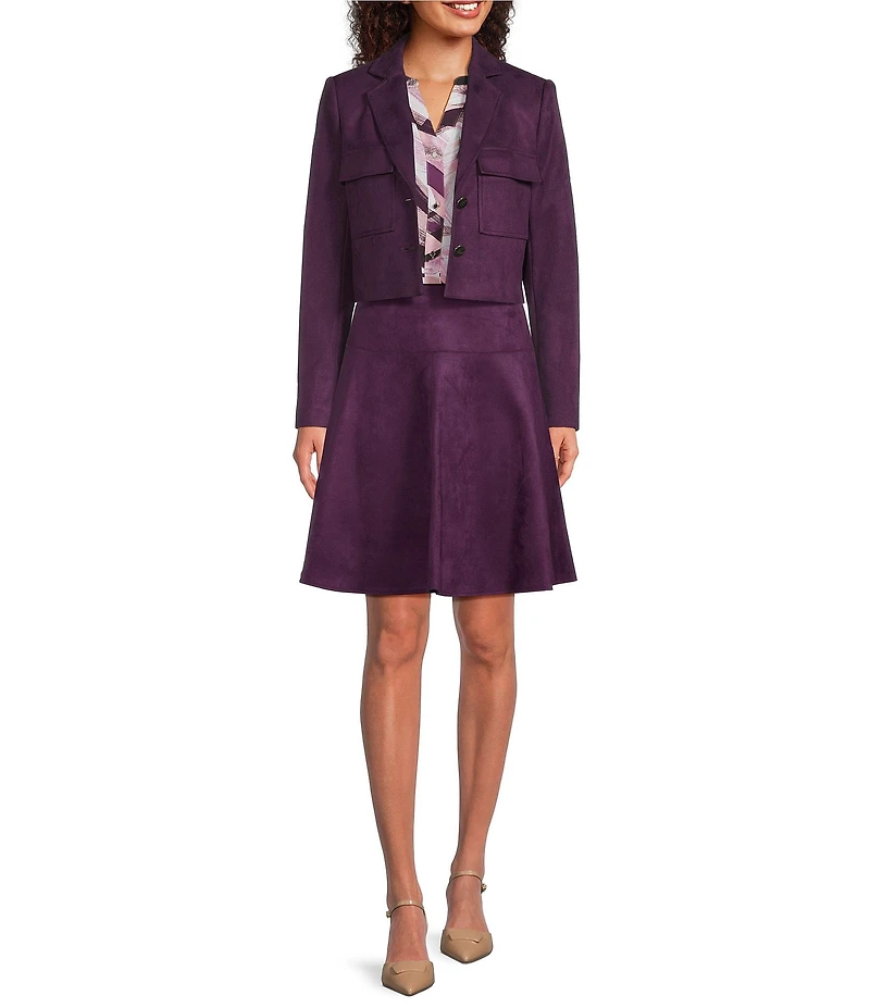 Calvin Klein Coordinating Faux Suede Cropped Jacket