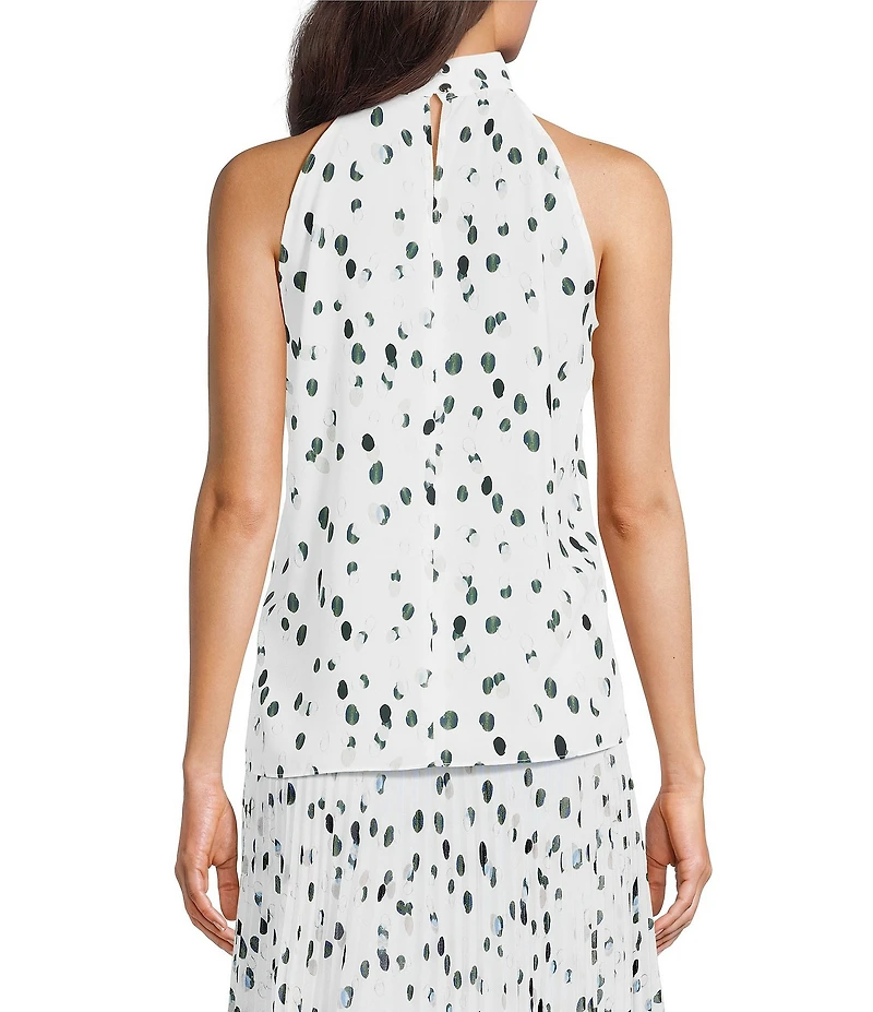 Calvin Klein Coordinating Halter Sleeveless Printed Georgette Top
