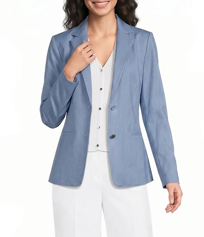 Calvin Klein Coordinating Indigo Twill Peak Lapel 2 Button Jacket