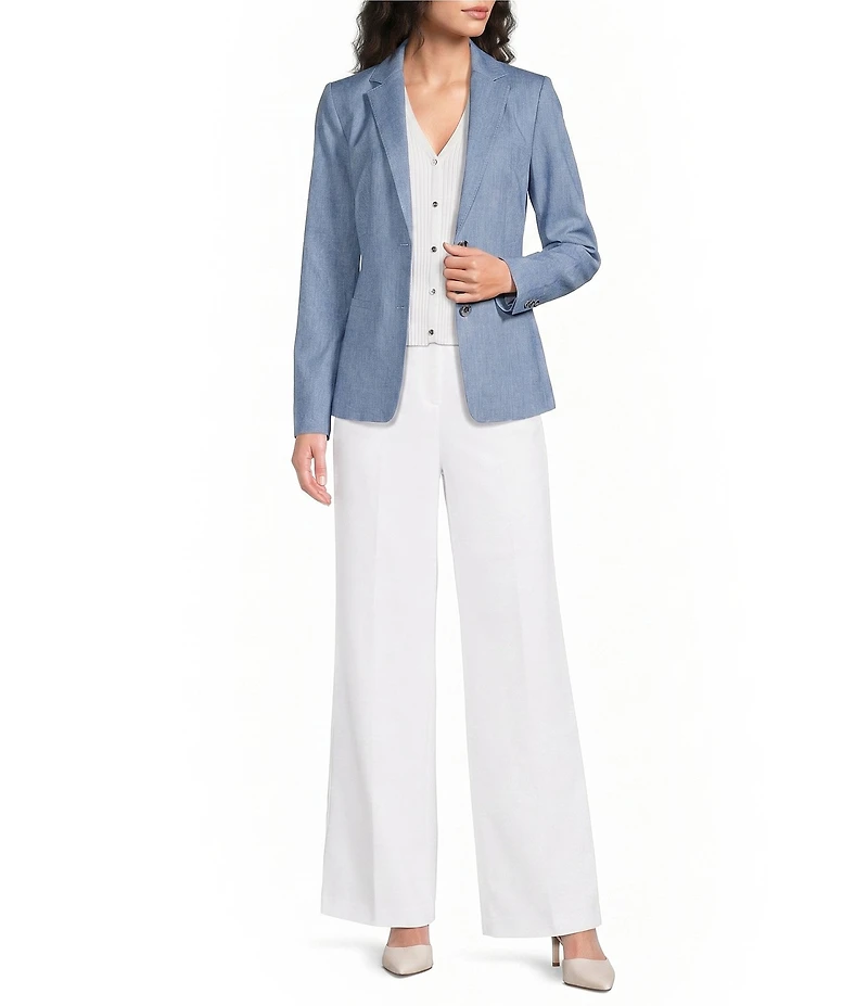 Calvin Klein Coordinating Indigo Twill Peak Lapel 2 Button Jacket