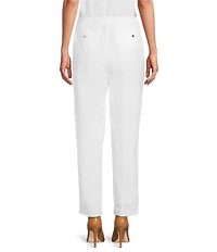 Calvin Klein Coordinating Linen Blend Cropped Slim Leg Pants