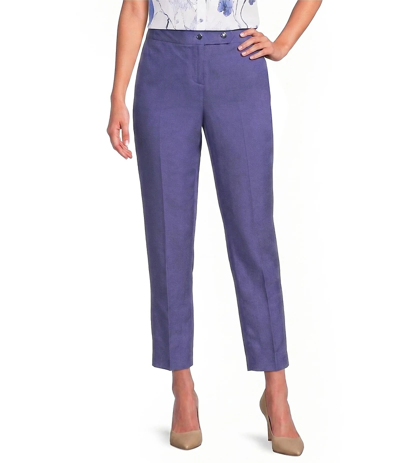 Calvin Klein Coordinating Linen Blend Slim Leg Ankle Pants