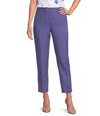 Calvin Klein Coordinating Linen Blend Slim Leg Ankle Pants
