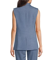 Calvin Klein Coordinating Lux Double Breasted Notch Lapel Sleeveless Button Front Vest