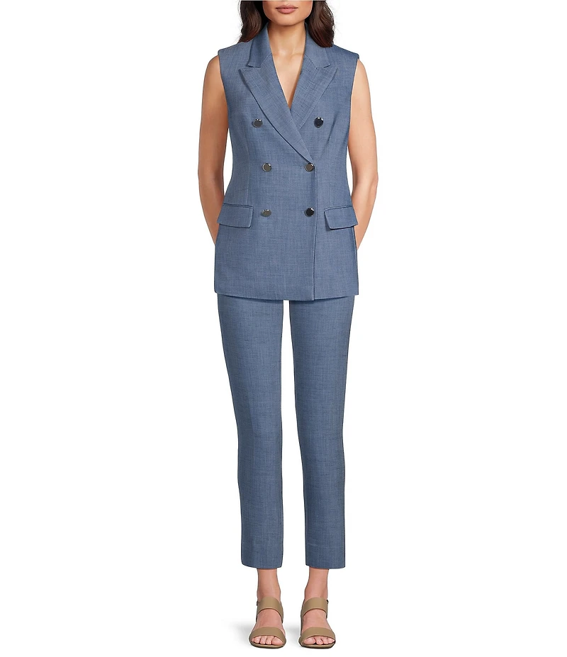 Calvin Klein Coordinating Lux Double Breasted Notch Lapel Sleeveless Button Front Vest