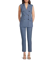 Calvin Klein Coordinating Lux Double Breasted Notch Lapel Sleeveless Button Front Vest