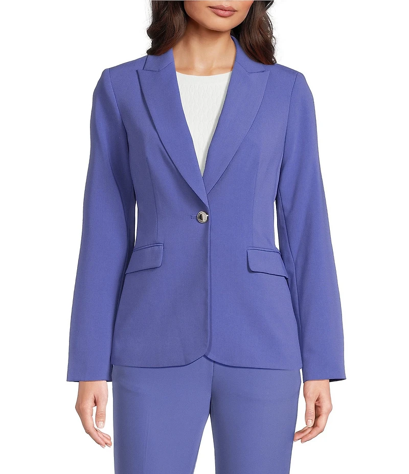 Calvin Klein Coordinating Lux Tropical Notch Lapel Long Sleeve Button Front Blazer