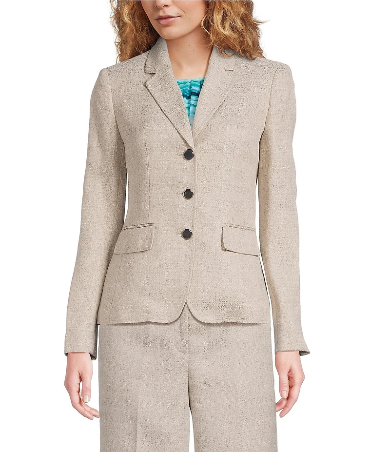 Calvin Klein Coordinating Notch Lapel Long Sleeve Three Button Jacket