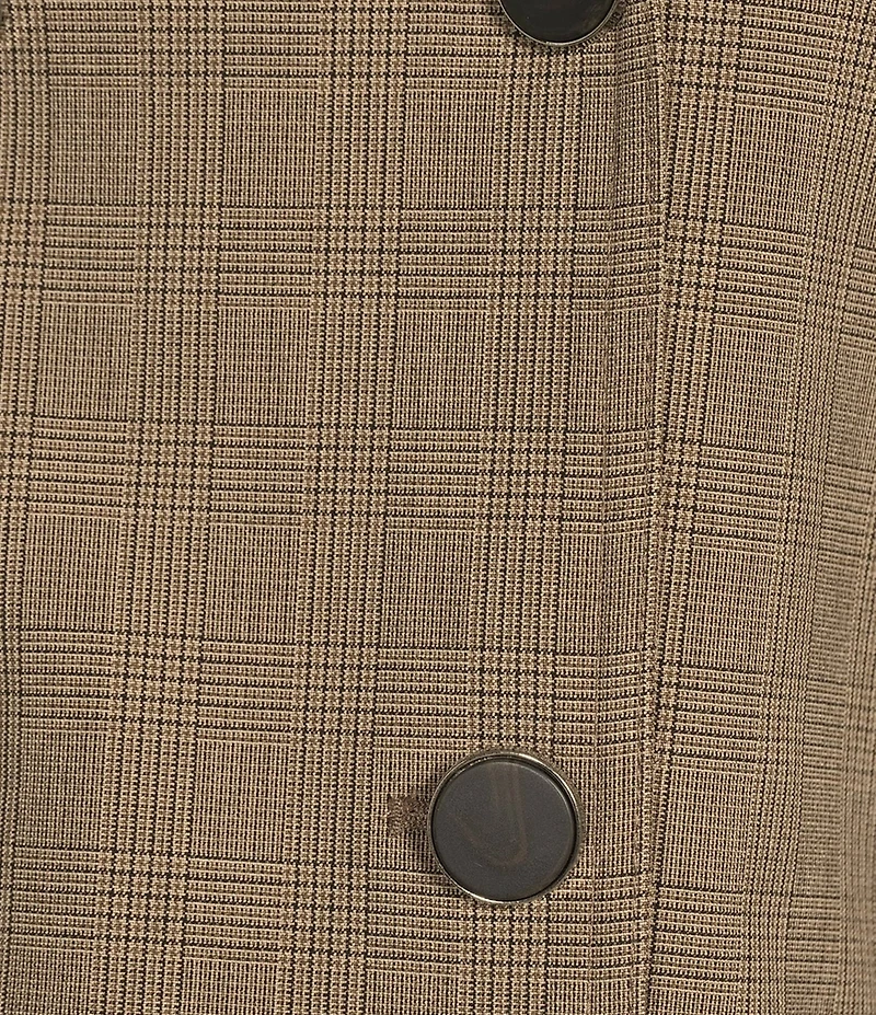 Calvin Klein Coordinating Novelty Check Double Breasted Trench