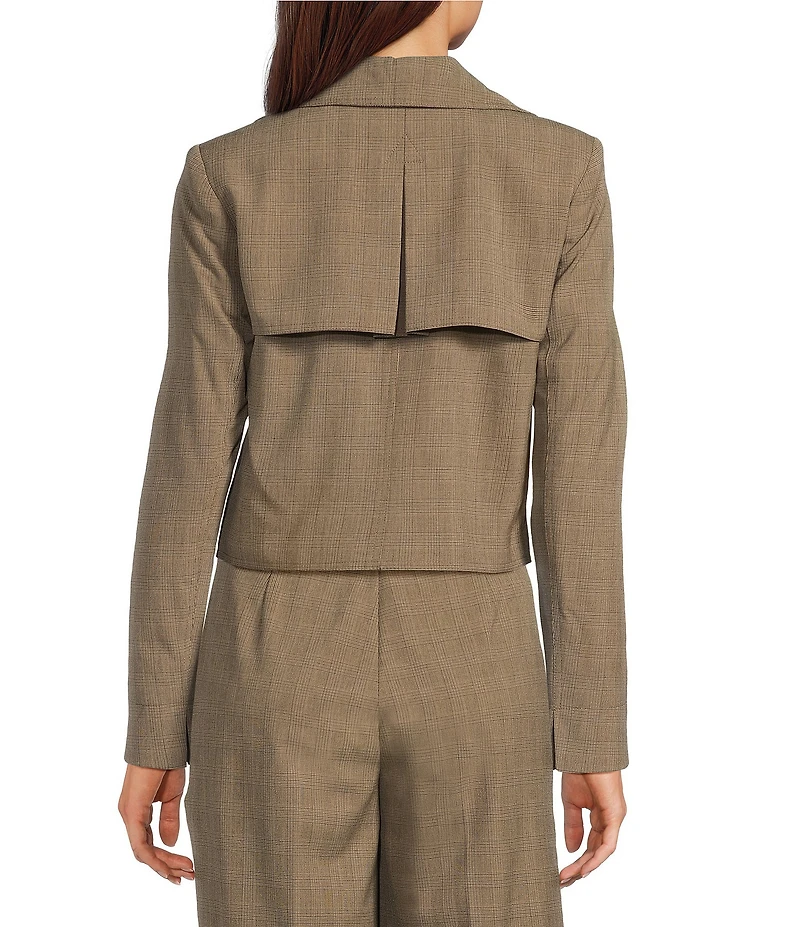 Calvin Klein Coordinating Novelty Check Double Breasted Trench