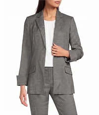 Calvin Klein Coordinating Novelty Textured Notch Collar Long Sleeve Open Front Jacket
