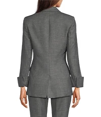 Calvin Klein Coordinating Novelty Textured Notch Collar Long Sleeve Open Front Jacket