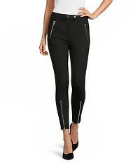 Calvin Klein Coordinating Ponte Slim Leg Zipper Detail Pants