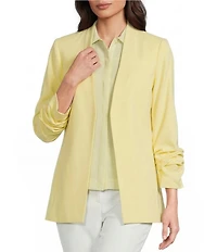 Calvin Klein Coordinating Recycled Tropical V-Neck 3/4 Sleeve Open Front Jacket