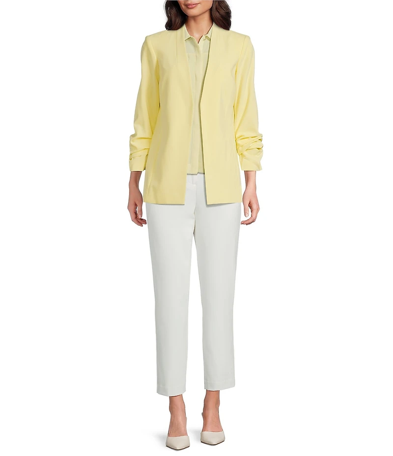 Calvin Klein Coordinating Recycled Tropical V-Neck 3/4 Sleeve Open Front Jacket