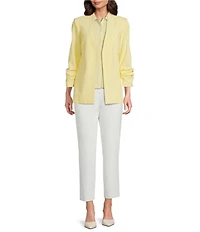 Calvin Klein Coordinating Recycled Tropical V-Neck 3/4 Sleeve Open Front Jacket