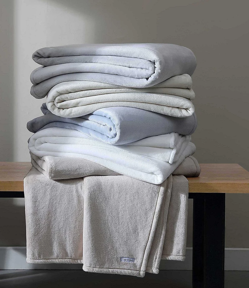 Calvin Klein Core Plush Solid Bed Blanket