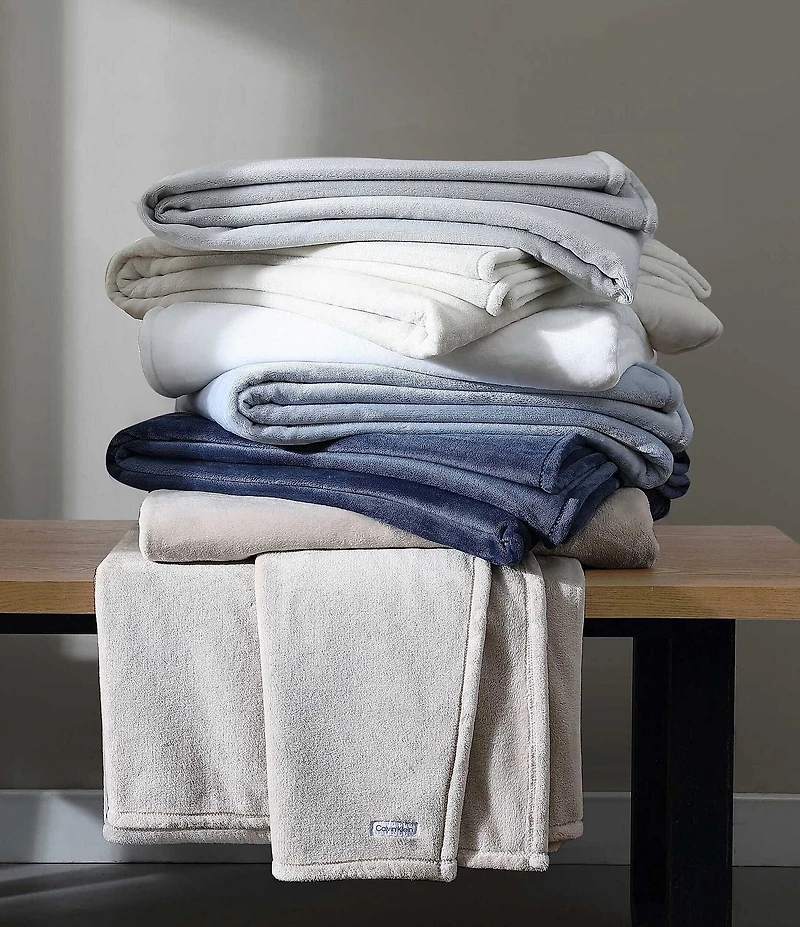 Calvin Klein Core Plush Solid Bed Blanket