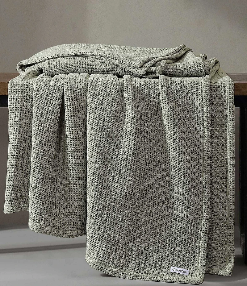 Calvin Klein Cotton Honeycomb Weave Ring Spun Bed Blanket