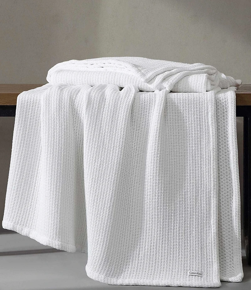 Calvin Klein Cotton Honeycomb Weave Ring Spun Bed Blanket