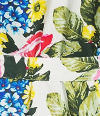 Calvin Klein Cotton Poplin Floral Print Tiered Dress