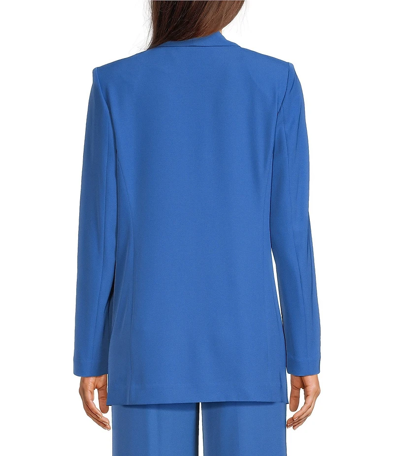 Calvin Klein Crepe De Chine Open Front Long Sleeve Jacket