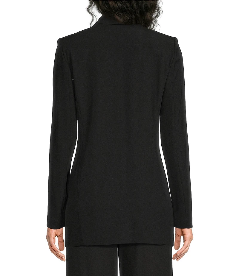Calvin Klein Crepe De Chine Open Front Long Sleeve Jacket