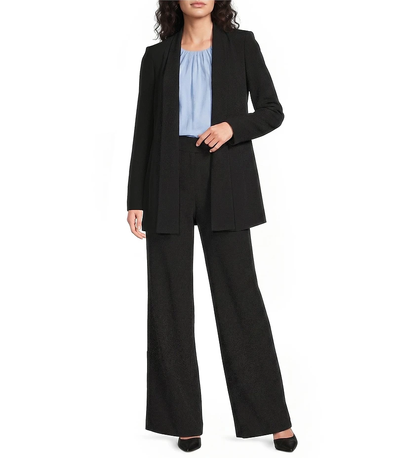 Calvin Klein Crepe De Chine Open Front Long Sleeve Jacket