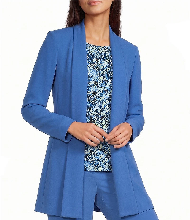 Calvin Klein Crepe De Chine Open Front Long Sleeve Jacket