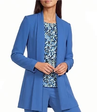 Calvin Klein Crepe De Chine Open Front Long Sleeve Jacket