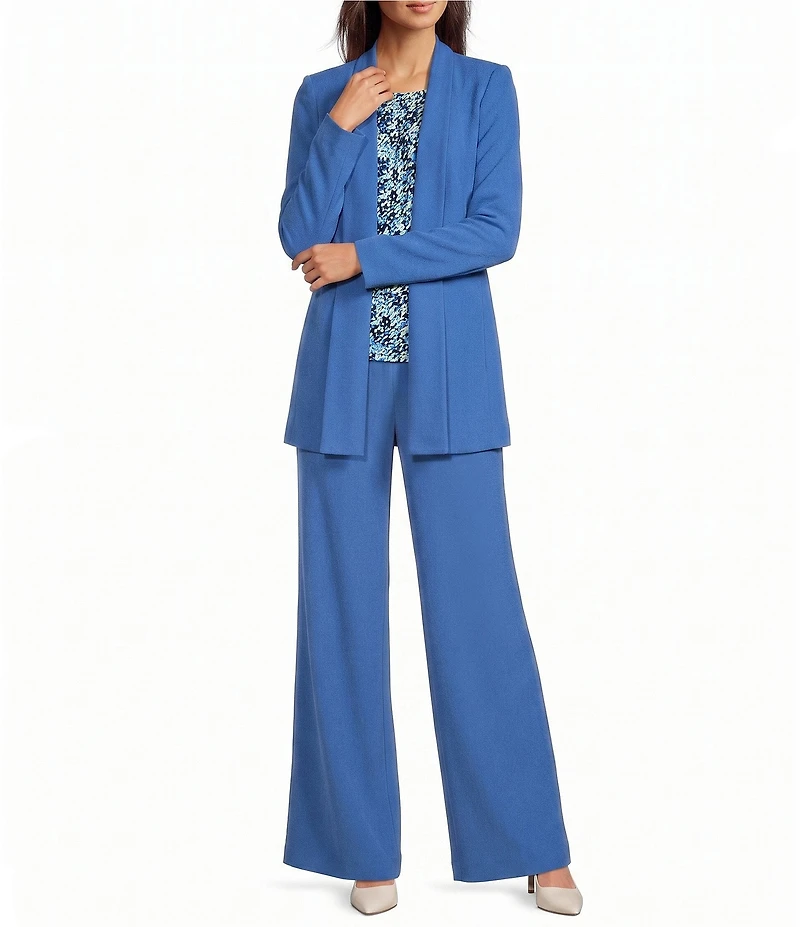 Calvin Klein Crepe De Chine Open Front Long Sleeve Jacket